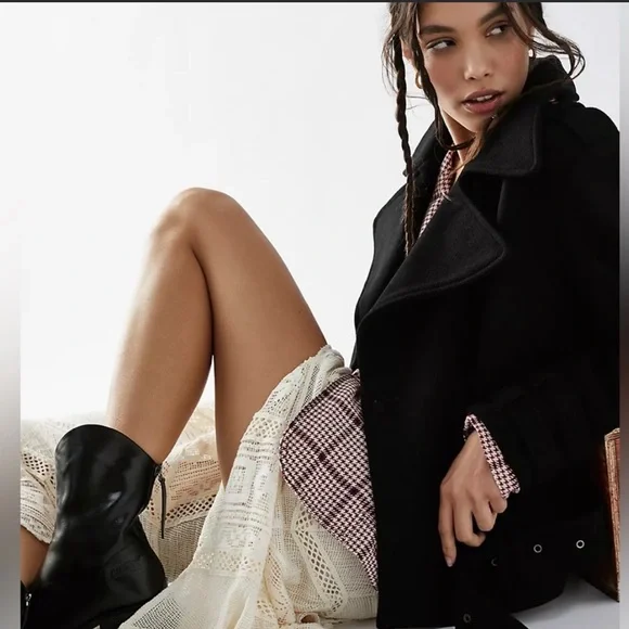 New🌟Free People Cecelia Peacoat - Classic Black-S